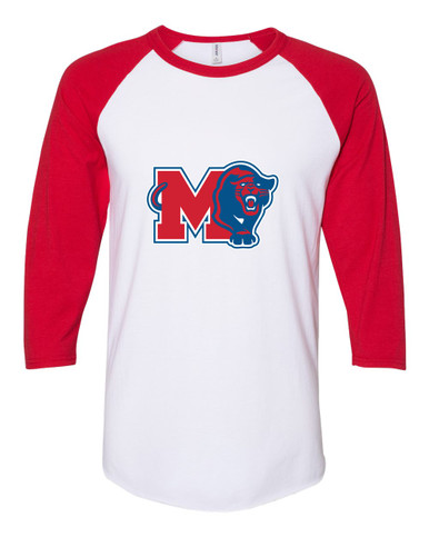 Midway Panthers M Body Script Mascot #1 Women's Baseball T-Shirt