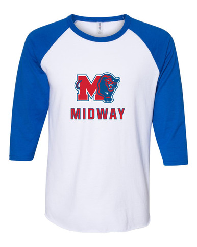 Midway Panthers M Body Script Mascot #2 Women's Baseball T-Shirt