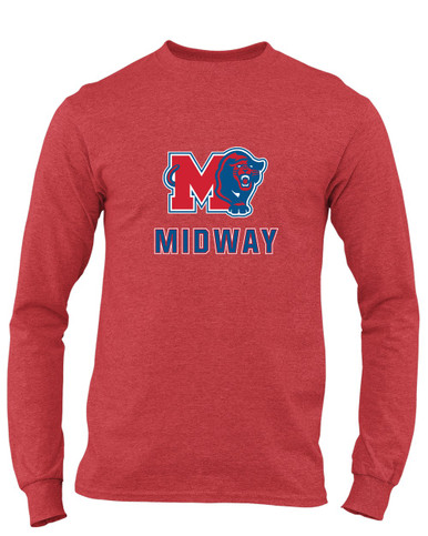 Midway Panthers M Body Script Mascot #2 Men's LS T-Shirt