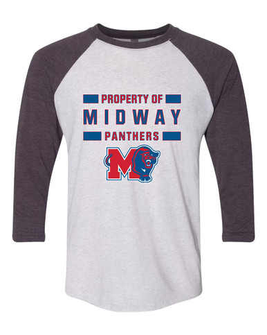 Midway Panthers M Body Script Property Of Women's Baseball T-Shirt