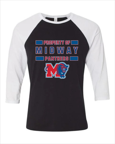 Midway Panthers M Body Script Property Of Men's Baseball T-Shirt