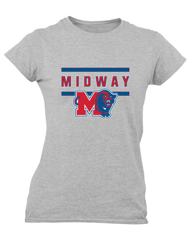 Midway Panthers M Body Script Mascot #4 Women's SS T-Shirt