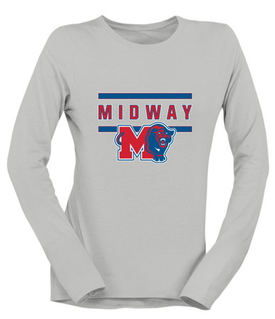 Midway Panthers M Body Script Mascot #4 Women's Premium LS T-Shirt
