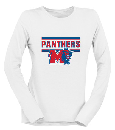 Midway Panthers M Body Script Mascot #5 Women's LS T-Shirt