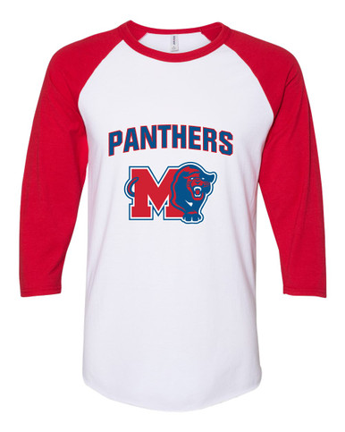 Midway Panthers M Body Script Mascot #6 Women's Baseball T-Shirt