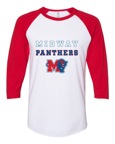 Midway Panthers M Body Script Spirit Men's Baseball T-Shirt
