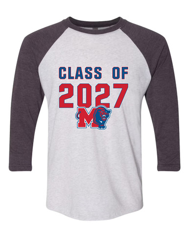 Midway Panthers M Body Script Class of 2027 Men's Baseball T-Shirt