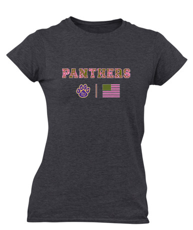 Lufkin Panthers Paw Pink Camo Flag Women's SS T-Shirt