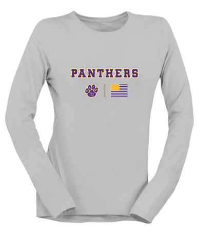 Lufkin Panthers Paw Team Colors Flag Women's Premium LS T-Shirt