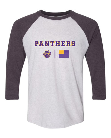 Lufkin Panthers Paw Team Colors Flag Men's Baseball T-Shirt