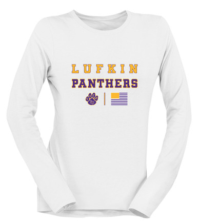 Lufkin Panthers Paw Spirit Flag Women's LS T-Shirt