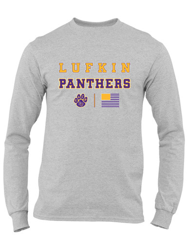 Lufkin Panthers Paw Spirit Flag Men's LS T-Shirt
