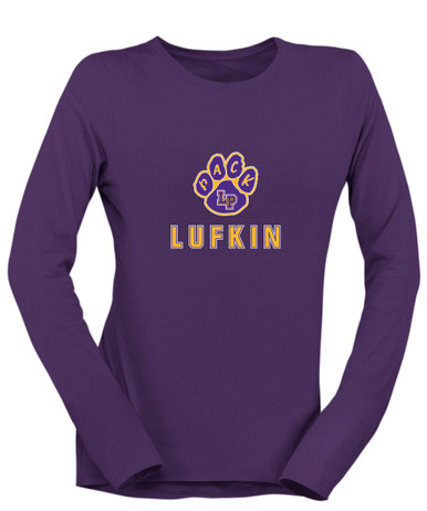 Lufkin Panthers Paw Mascot #2 Women's LS T-Shirt
