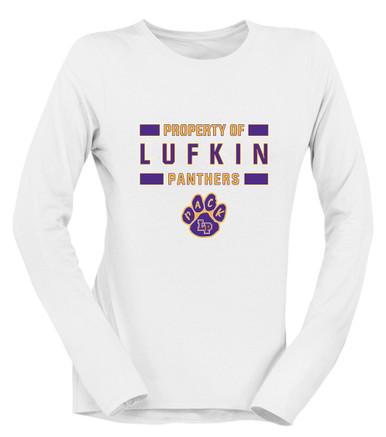 Lufkin Panthers Paw Property Of Women's Premium LS T-Shirt