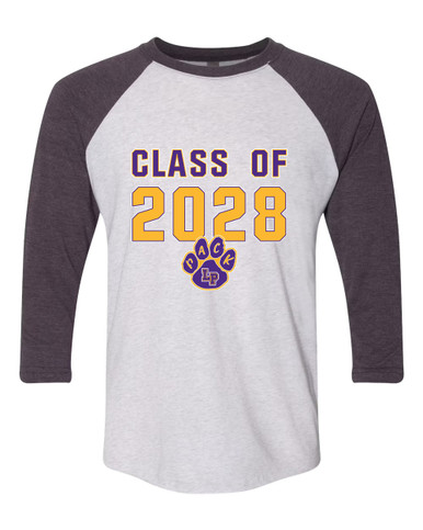 Lufkin Panthers Paw Class of 2028 Women's Baseball T-Shirt