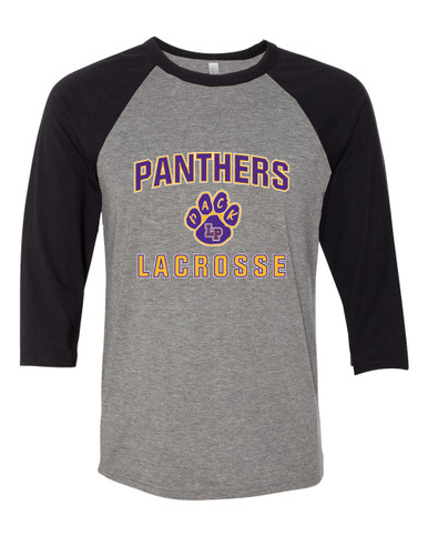 Lufkin Panthers Paw Lacrosse Men's Baseball T-Shirt