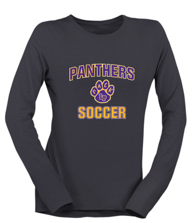 Lufkin Panthers Paw Soccer #1 Women's Premium LS T-Shirt