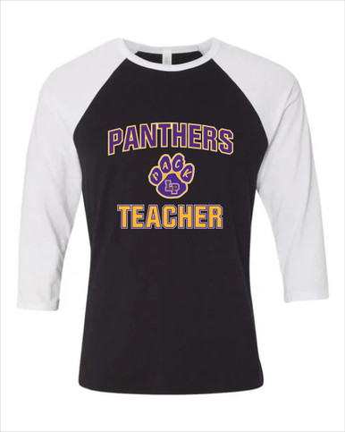 Lufkin Panthers Paw Teacher Women's Baseball T-Shirt