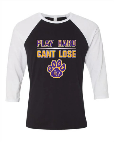 Lufkin Panthers Paw Play Hard, Can't Lose Women's Baseball T-Shirt