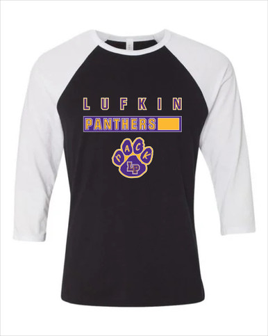 Lufkin Panthers Paw Mascot #7 Men's Baseball T-Shirt