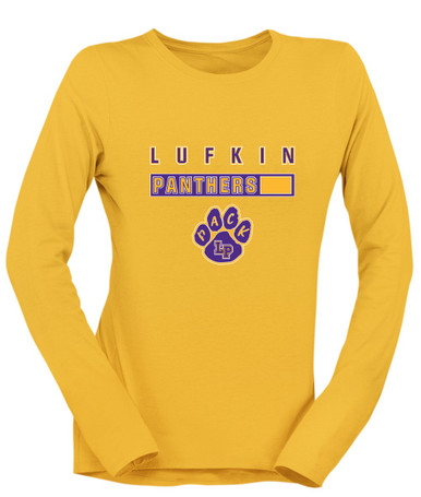 Lufkin Panthers Paw Mascot #7 Women's LS T-Shirt