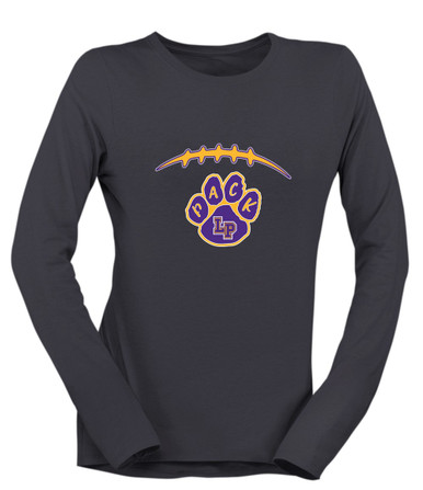 Lufkin Panthers Paw Football #2 Women's Premium LS T-Shirt