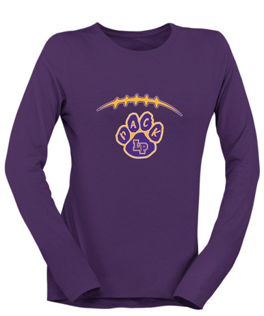 Lufkin Panthers Paw Football #2 Women's LS T-Shirt