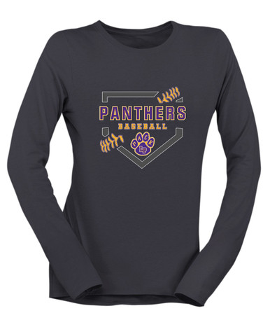 Lufkin Panthers Paw Baseball #2 Women's Premium LS T-Shirt
