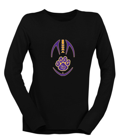 Lufkin Panthers Paw Football #4 Women's LS T-Shirt