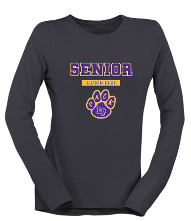 Lufkin Panthers Paw Senior #2 Women's Premium LS T-Shirt