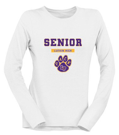 Lufkin Panthers Paw Senior #2 Women's LS T-Shirt