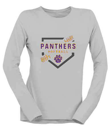 Lufkin Panthers Paw Softball #2 Women's Premium LS T-Shirt