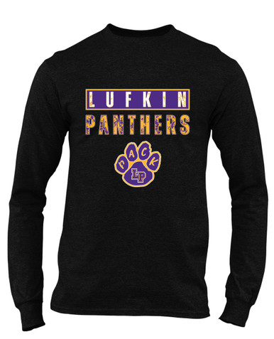Lufkin Panthers Paw Mascot #9 Men's LS T-Shirt