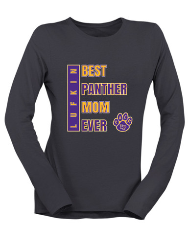 Lufkin Panthers Paw Best Panther Mom Women's LS T-Shirt