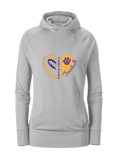 Lufkin Panthers Paw Heart Football Women's Hoodie