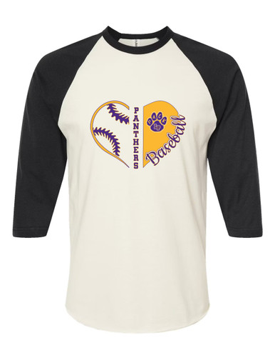 Lufkin Panthers Paw Heart Baseball Women's Baseball T-Shirt