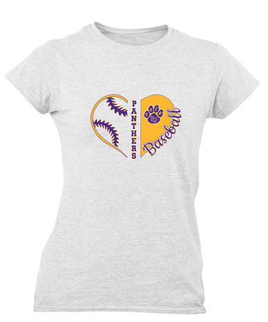 Lufkin Panthers Paw Heart Baseball Women's SS T-Shirt