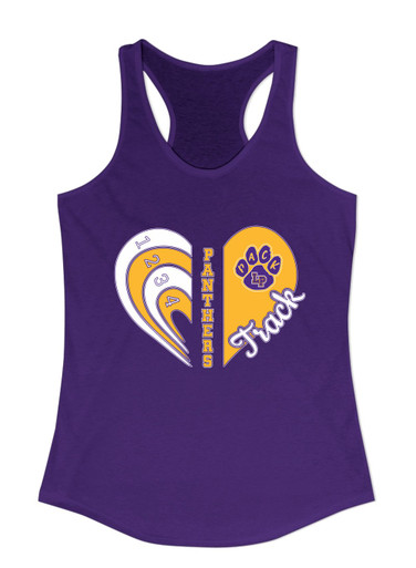 Lufkin Panthers Paw Heart Track Women's Tank Top