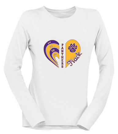 Lufkin Panthers Paw Heart Track Women's Premium LS T-Shirt