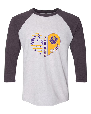 Lufkin Panthers Paw Heart Band Women's Baseball T-Shirt