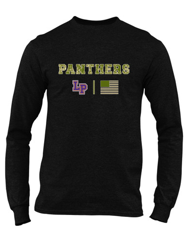 Lufkin Panthers LP Script Camo Flag Men's LS T-Shirt