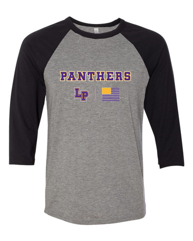 Lufkin Panthers LP Script Team Colors Flag Women's Baseball T-Shirt