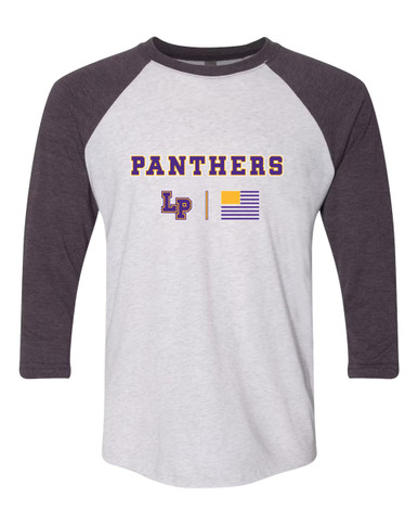Lufkin Panthers LP Script Team Colors Flag Men's Baseball T-Shirt