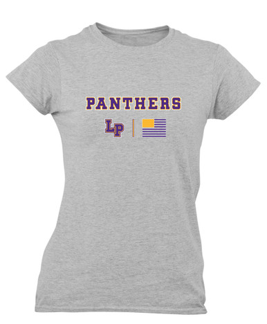 Lufkin Panthers LP Script Team Colors Flag Women's SS T-Shirt