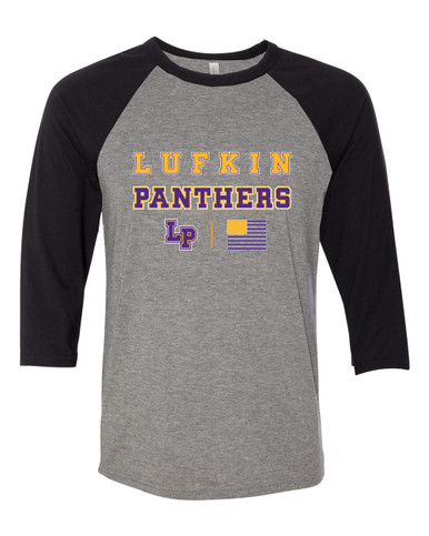 Lufkin Panthers LP Script Spirit Flag Men's Baseball T-Shirt