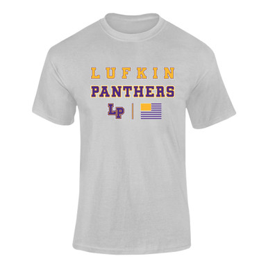 Lufkin Panthers LP Script Spirit Flag Men's SS T-Shirt