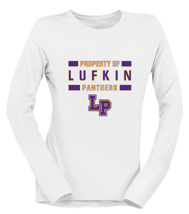 Lufkin Panthers LP Script Property Of Women's Premium LS T-Shirt