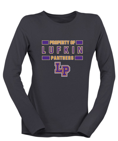 Lufkin Panthers LP Script Property Of Women's LS T-Shirt