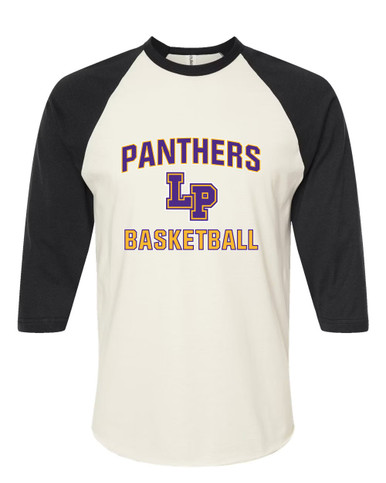Lufkin Panthers LP Script Basketball #1 Men's Baseball T-Shirt