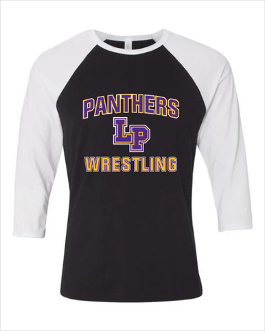 Lufkin Panthers LP Script Wrestling Men's Baseball T-Shirt